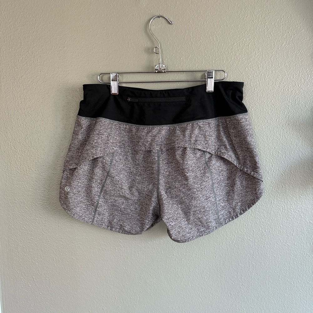 lululemon Run Speed Shorts Gray Black Running Athletic 8 - Picture 3 of 5